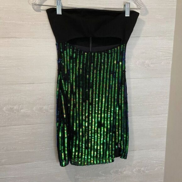 h:ours Women's‎ Strapless Bodycon Mini Dress with Sequin and Bead Embellished - Picture 4 of 9